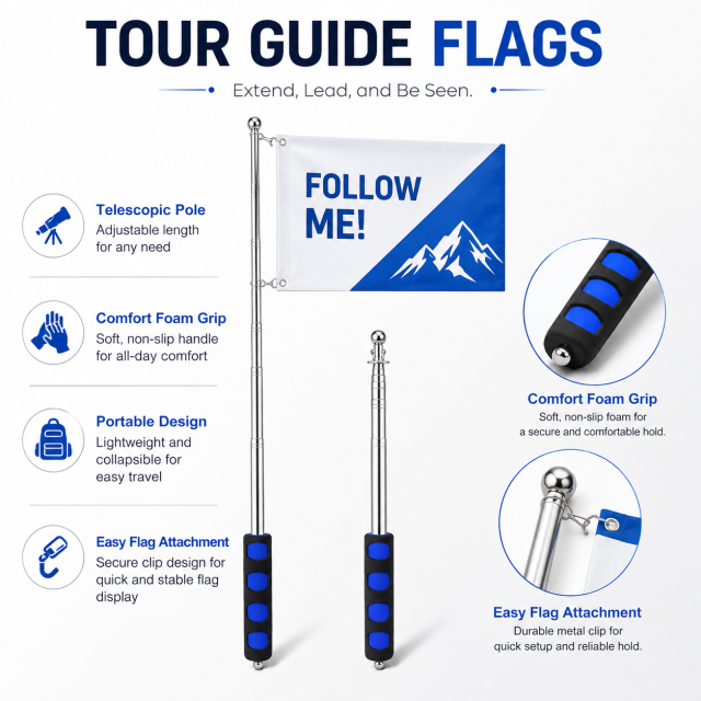 custom logo tour guide flag