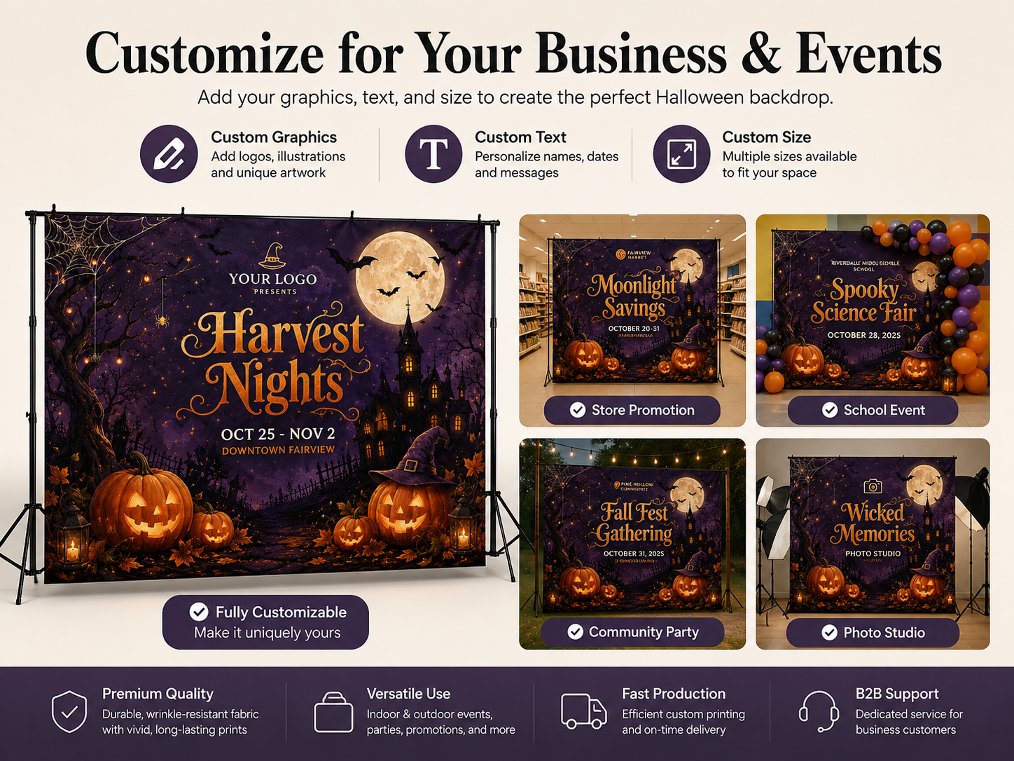 Halloween Backdrops,Custom Flags & Banners Manufacturer | Low MOQ, Fast Turnaround,Halloween Backdrops | Custom Photo Displays