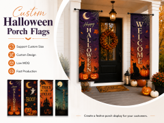Halloween porch flags for homes stores and seasonal events