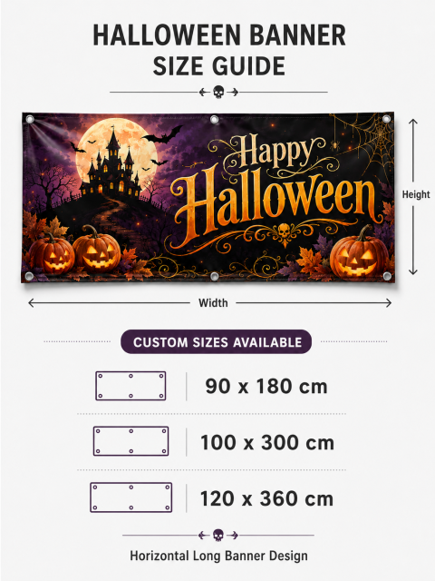 Halloween banners with custom size options