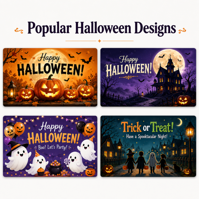 personalized Halloween banner design options