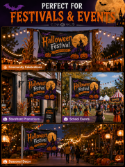 Halloween festival flags for outdoor events and markets