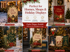 Double-sided custom Christmas yard flags for outdoor seasonal promotion