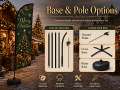 Original Christmas feather flag artwork options with non-infringing festive designs
