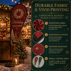 Original non-infringing Christmas market artwork for custom flags banners and displays