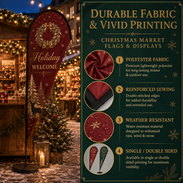 Original non-infringing Christmas market artwork for custom flags banners and displays