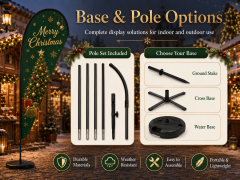 Custom Christmas teardrop flags for holiday markets and outdoor seasonal displays