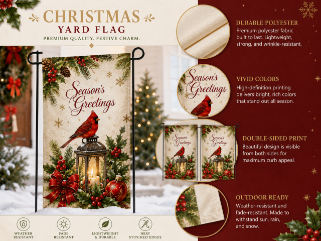 Double-sided custom Christmas yard flags for outdoor seasonal promotion
