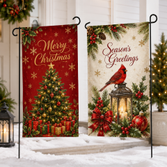 Christmas yard flags for stores, schools, churches, markets and holiday events