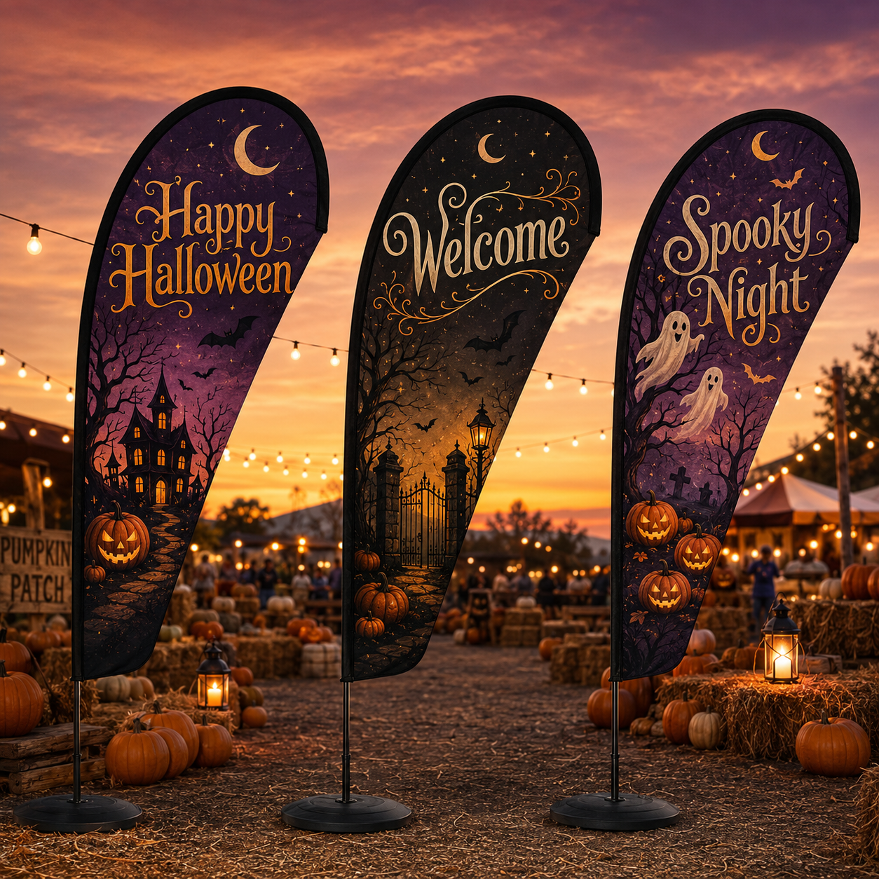 Custom Halloween Teardrop Flags,Custom Flags & Banners Manufacturer | Low MOQ, Fast Turnaround,Custom Halloween Teardrop Flags