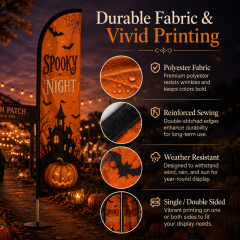 Custom Halloween Feather Flags,Custom Flags & Banners Manufacturer | Low MOQ, Fast Turnaround,Custom Halloween Feather Flags