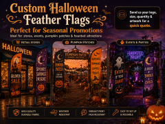 Custom Halloween Feather Flags,Custom Flags & Banners Manufacturer | Low MOQ, Fast Turnaround,Custom Halloween Feather Flags