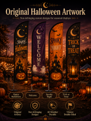 Custom Halloween Feather Flags,Custom Flags & Banners Manufacturer | Low MOQ, Fast Turnaround,Custom Halloween Feather Flags