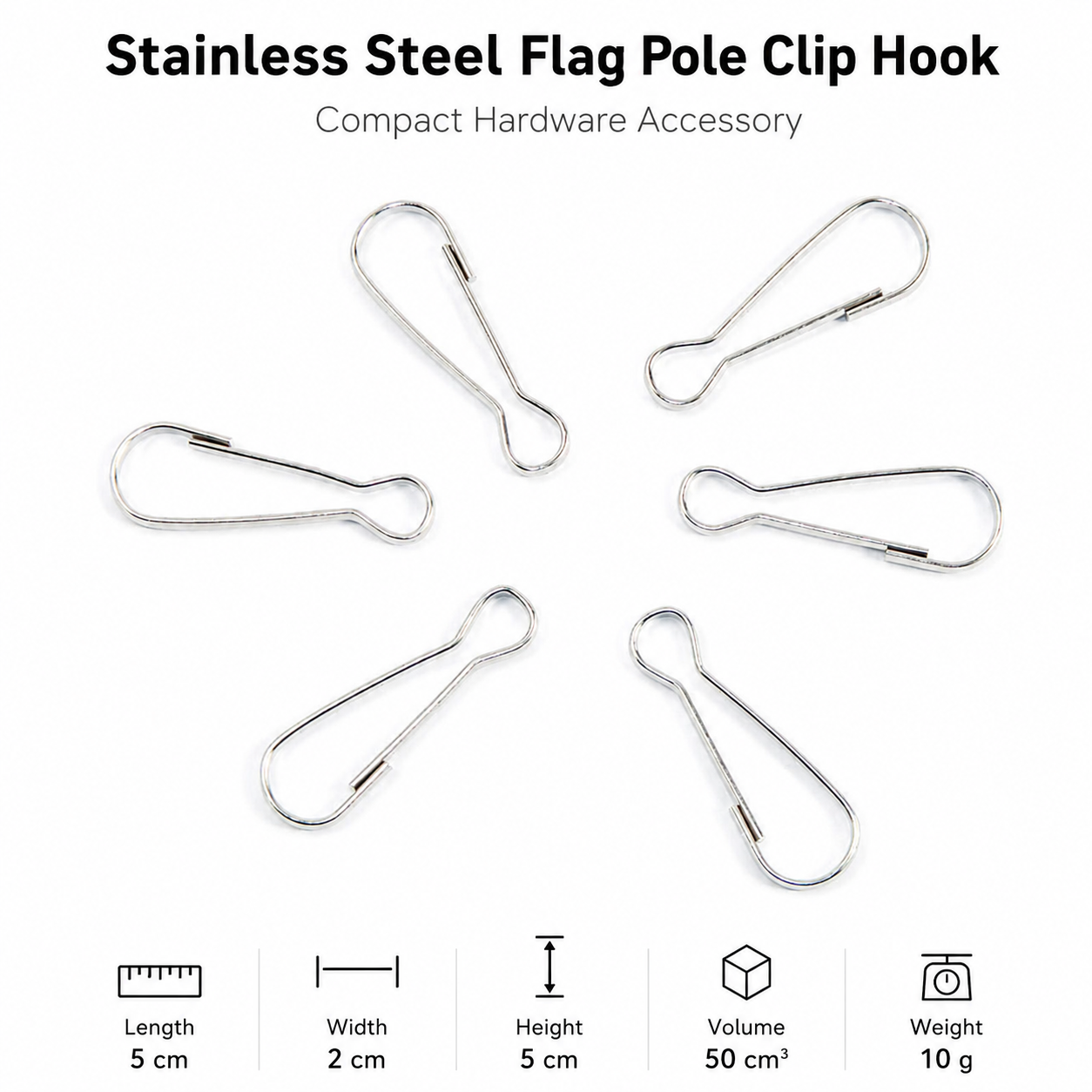 Stainless Steel Flag Pole Clip Hook
