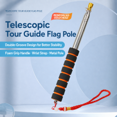 Reinforced Telescopic Tour Guide Flag Pole