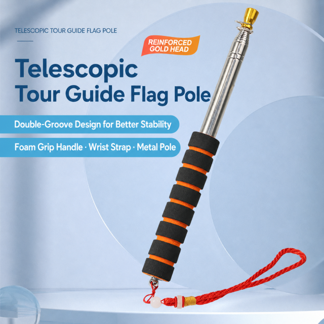 Reinforced Telescopic Tour Guide Flag Pole