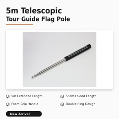 Outdoor telescopic guide flag pole with foam grip