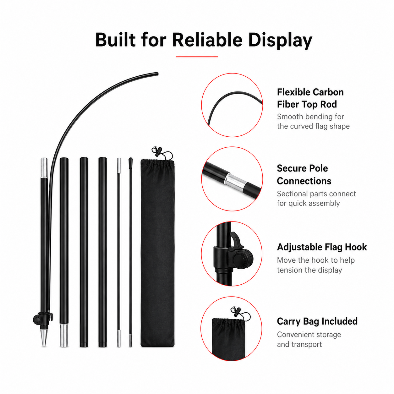 Sectional Aluminum Beach Flag Pole Kit with Carry Bag,Custom Flags & Banners Manufacturer | Low MOQ, Fast Turnaround,Beach Flag Pole Kit with Carry Bag | Jiangtang Trade