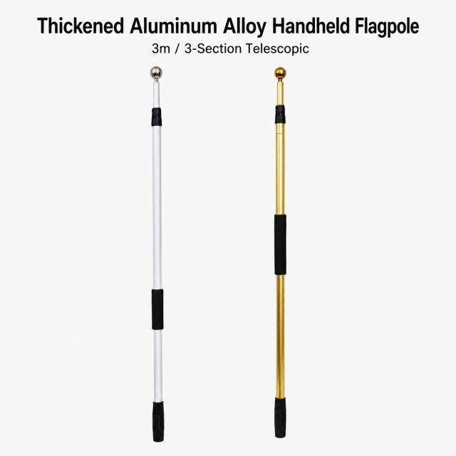 3 m Aluminum Alloy Handheld Telescopic Flag Pole