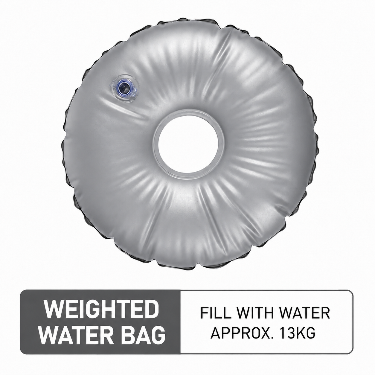 Silver PVC weighted water bag for feather and teardrop flag cross bases