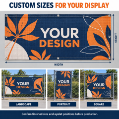 Custom mesh banner size illustration with landscape, portrait and square formats
