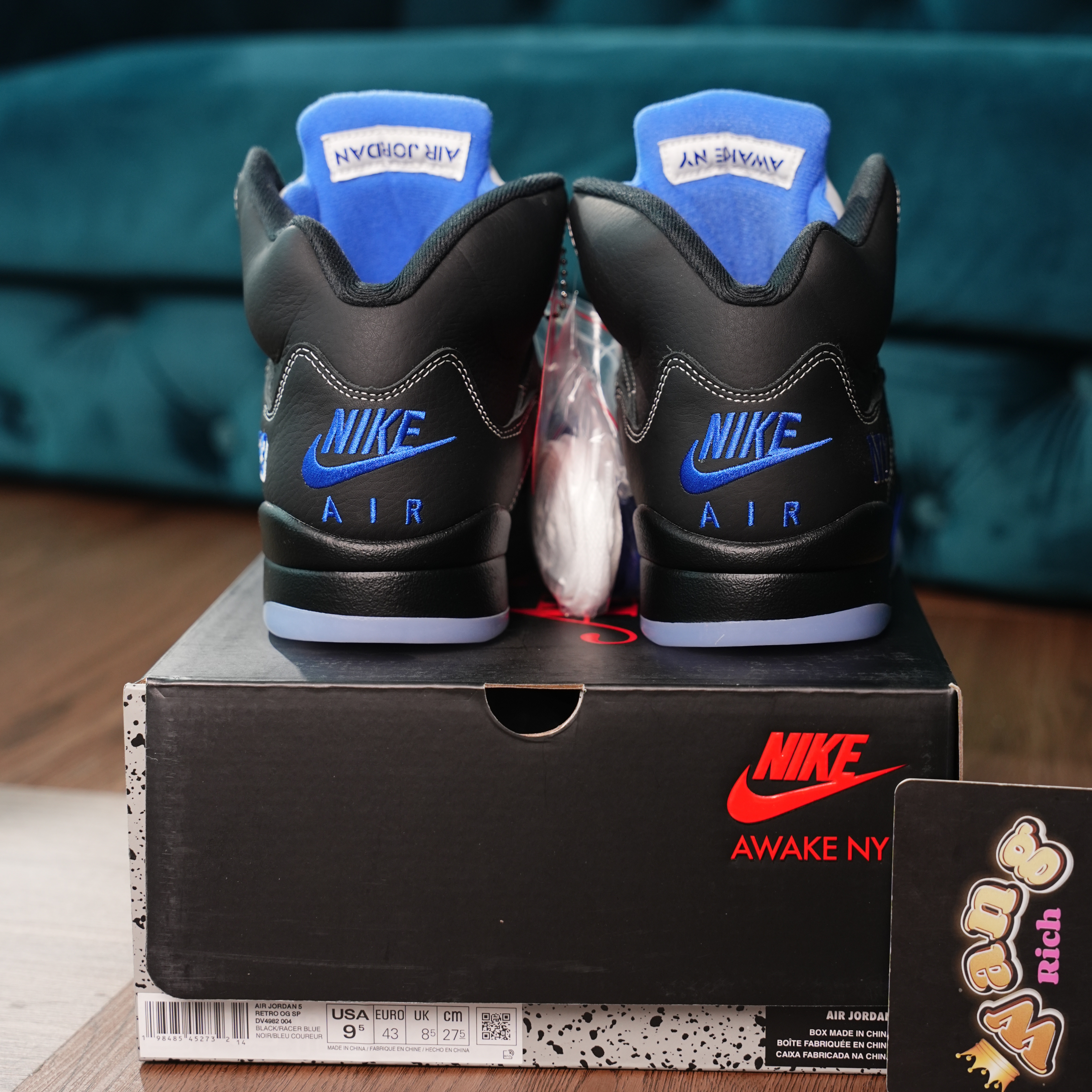 Awake NY x Air Jordan 5 Retro 'Black Racer Blue