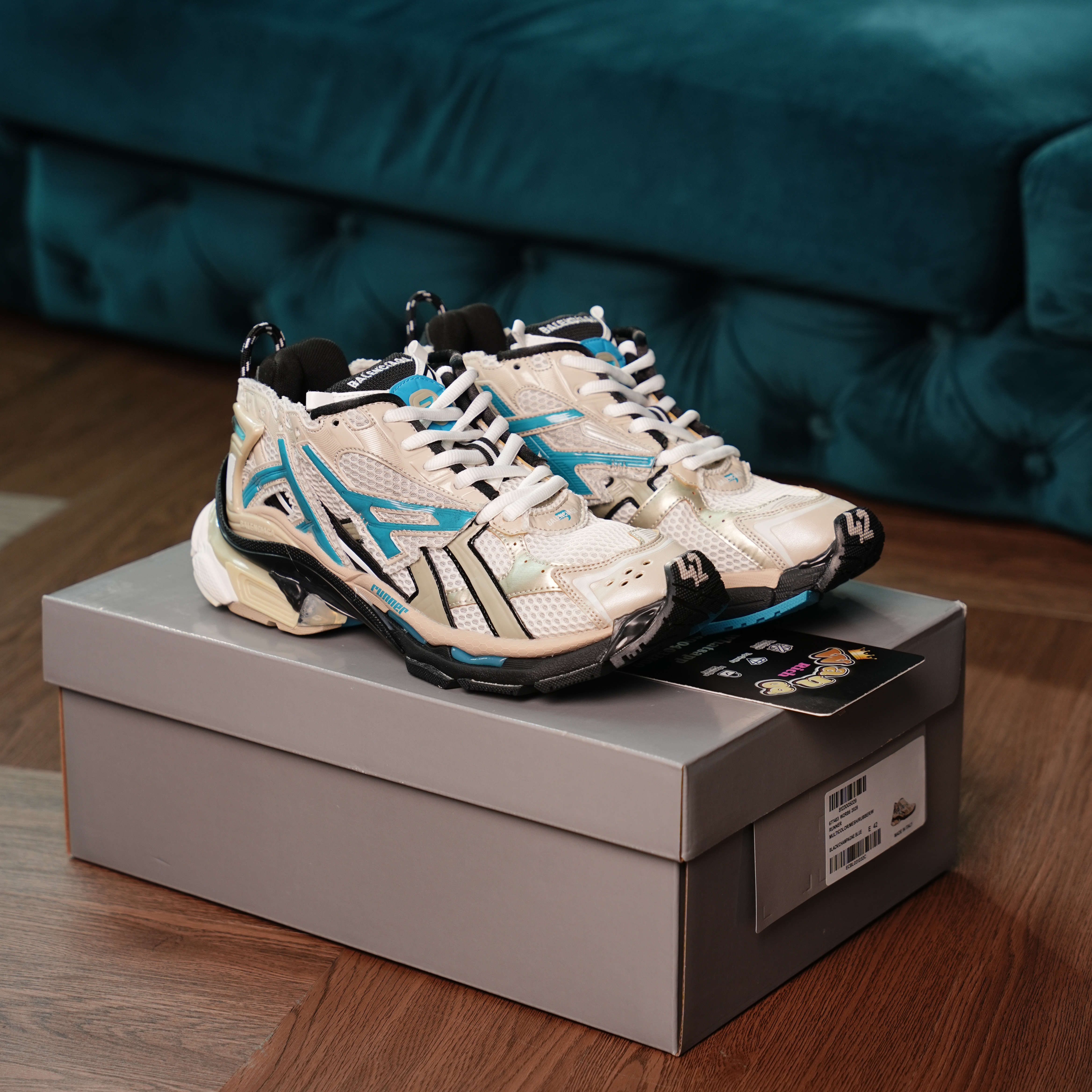 Balenciaga Runner Black Champagne Blue