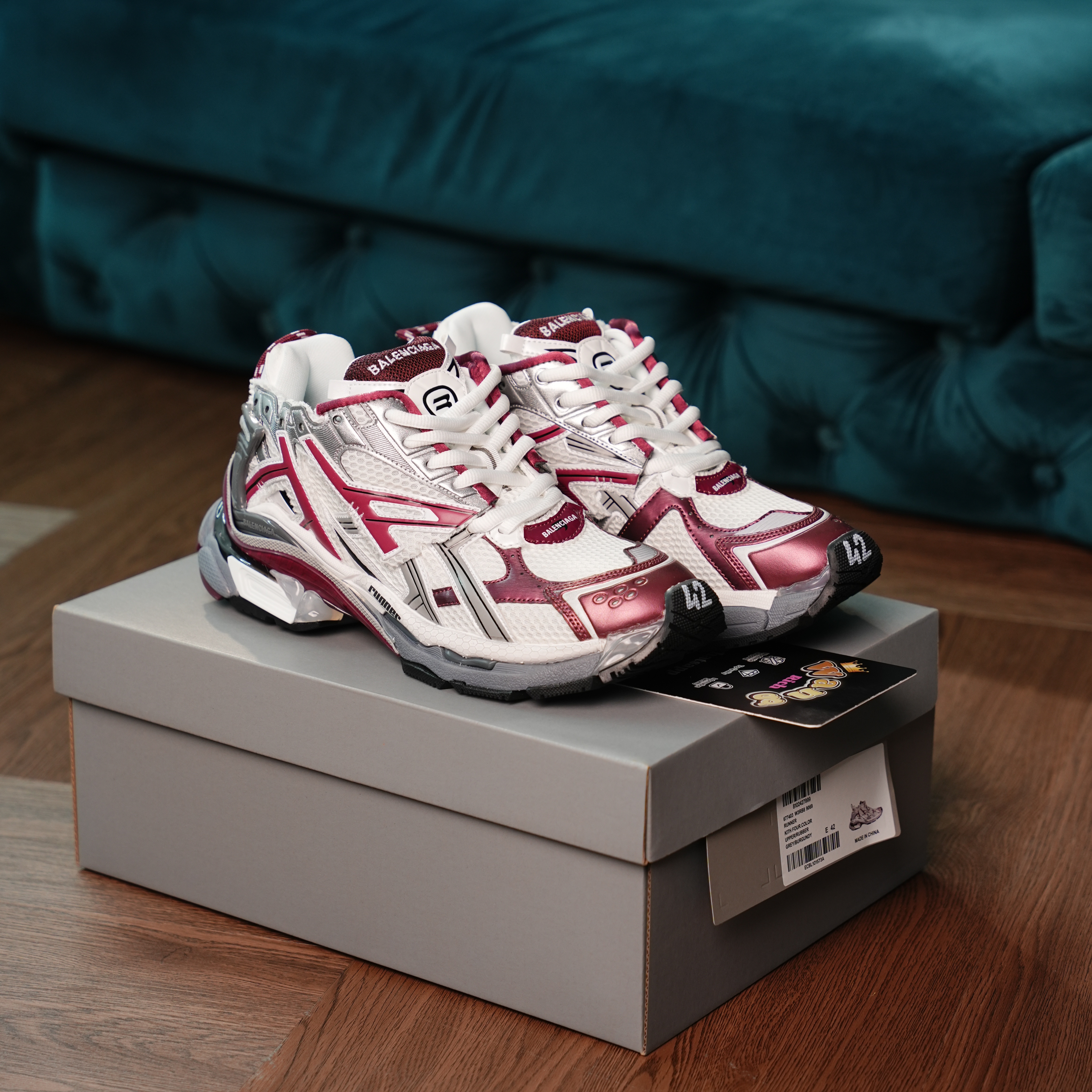 Balenciaga Runner White Wine Red