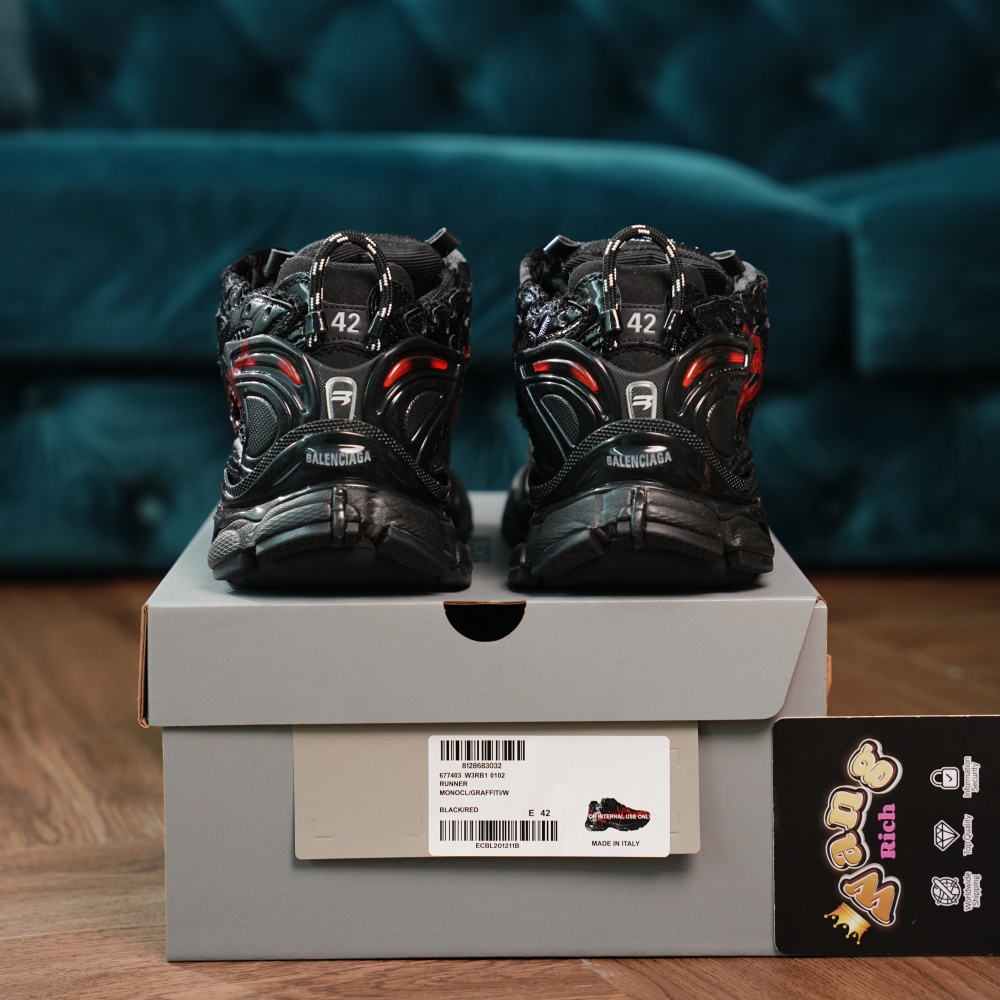 Balenciaga Runner Black And Red Characters
