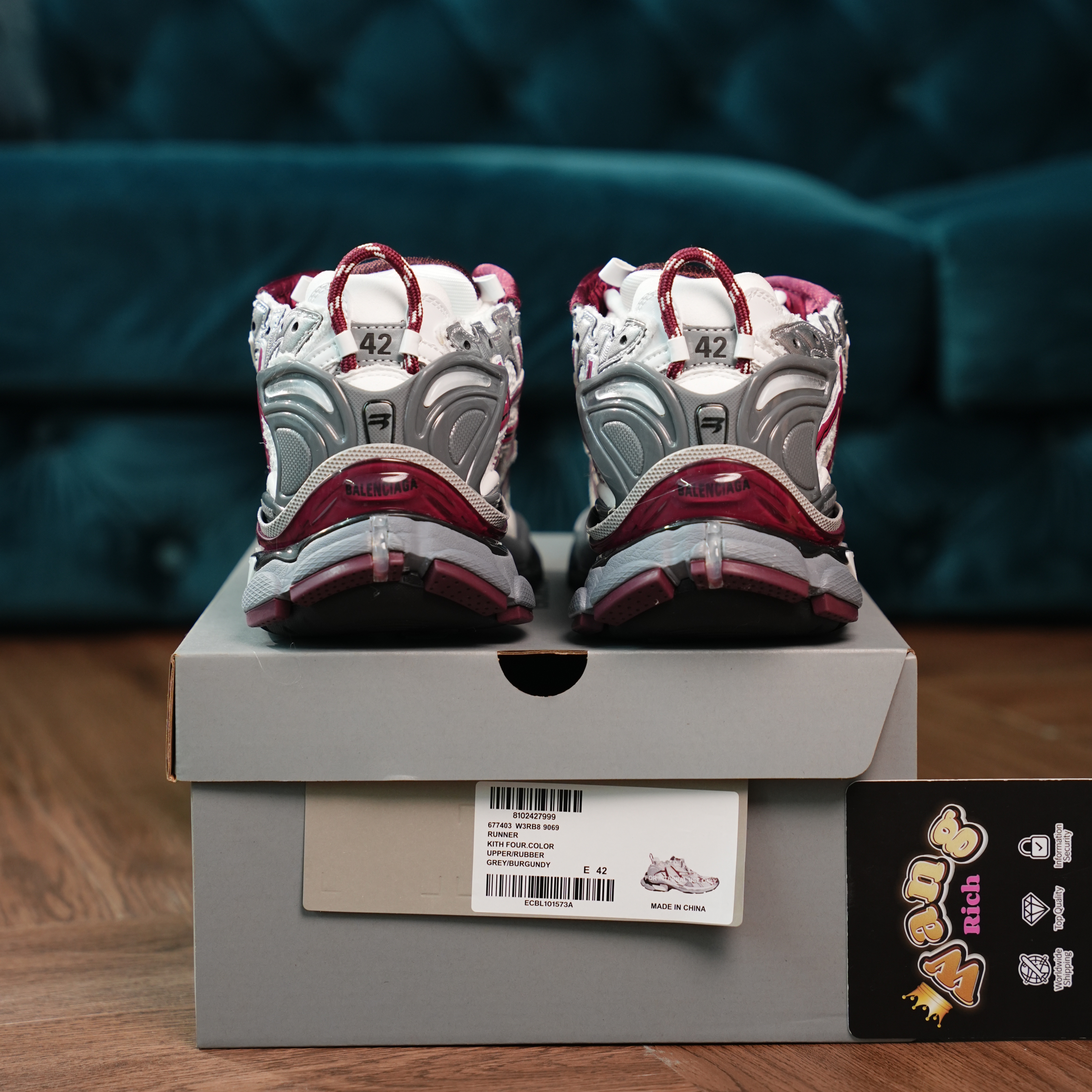 Balenciaga Runner White Wine Red