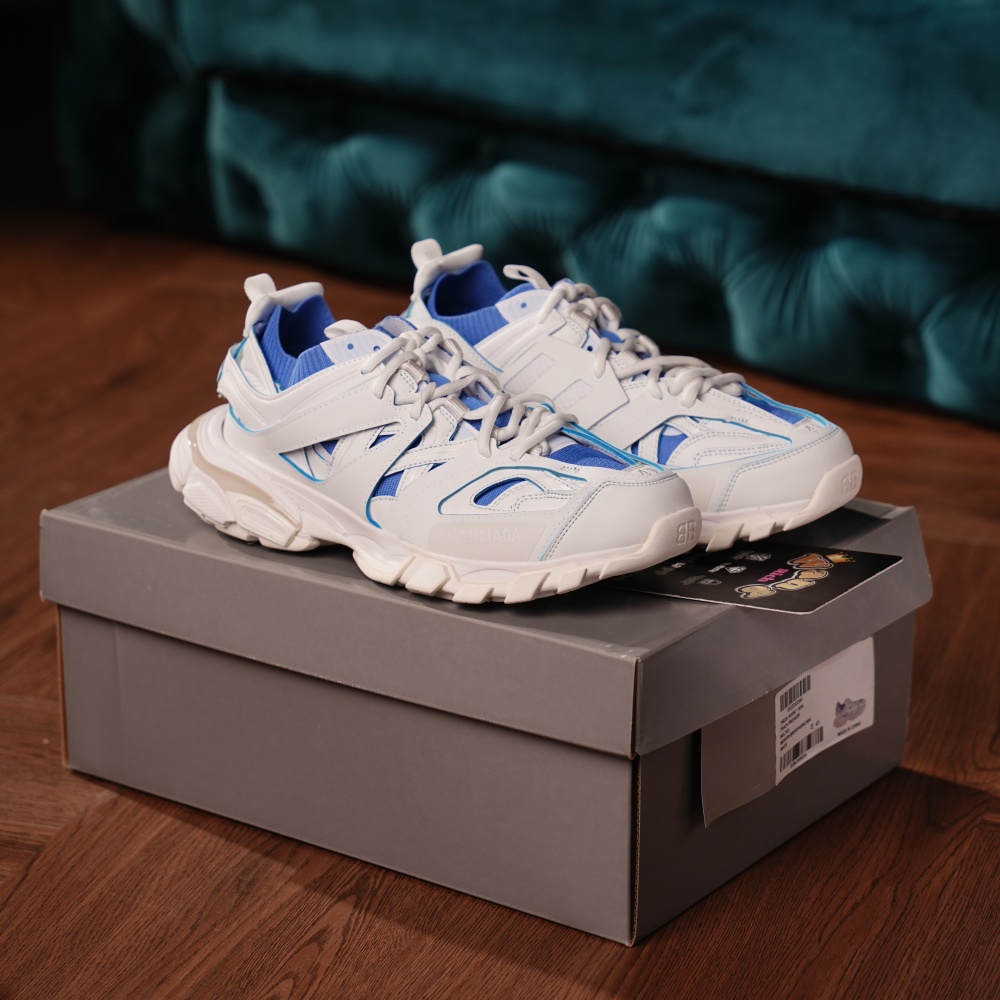 Balenciaga Track Sock White Blue