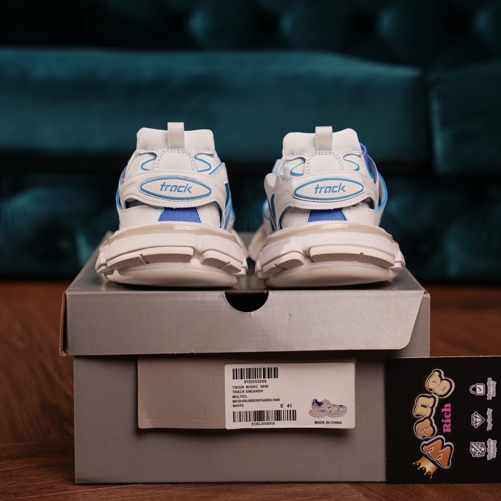 Balenciaga Track Sock White Blue