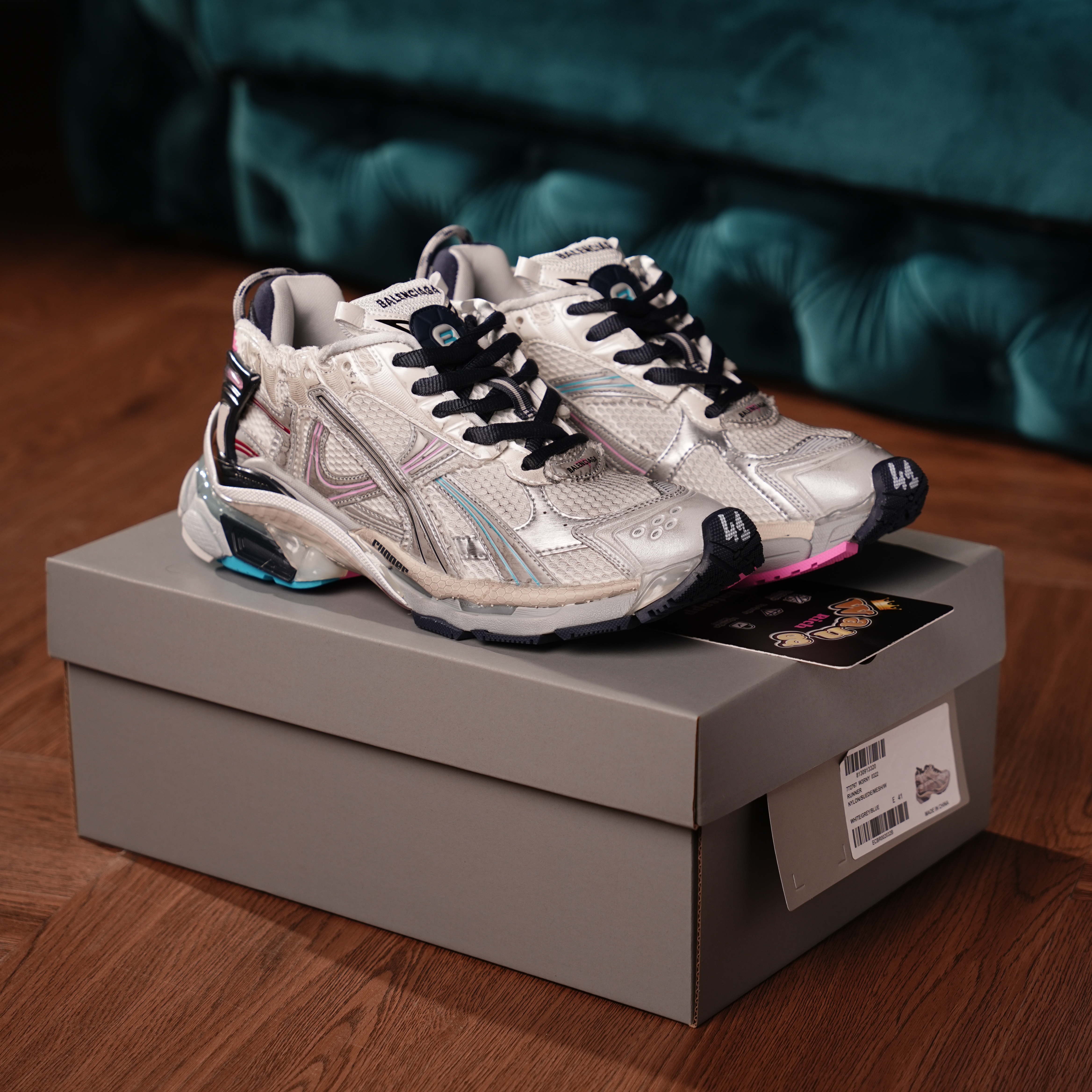 Balenciaga Runner Grey pink blue