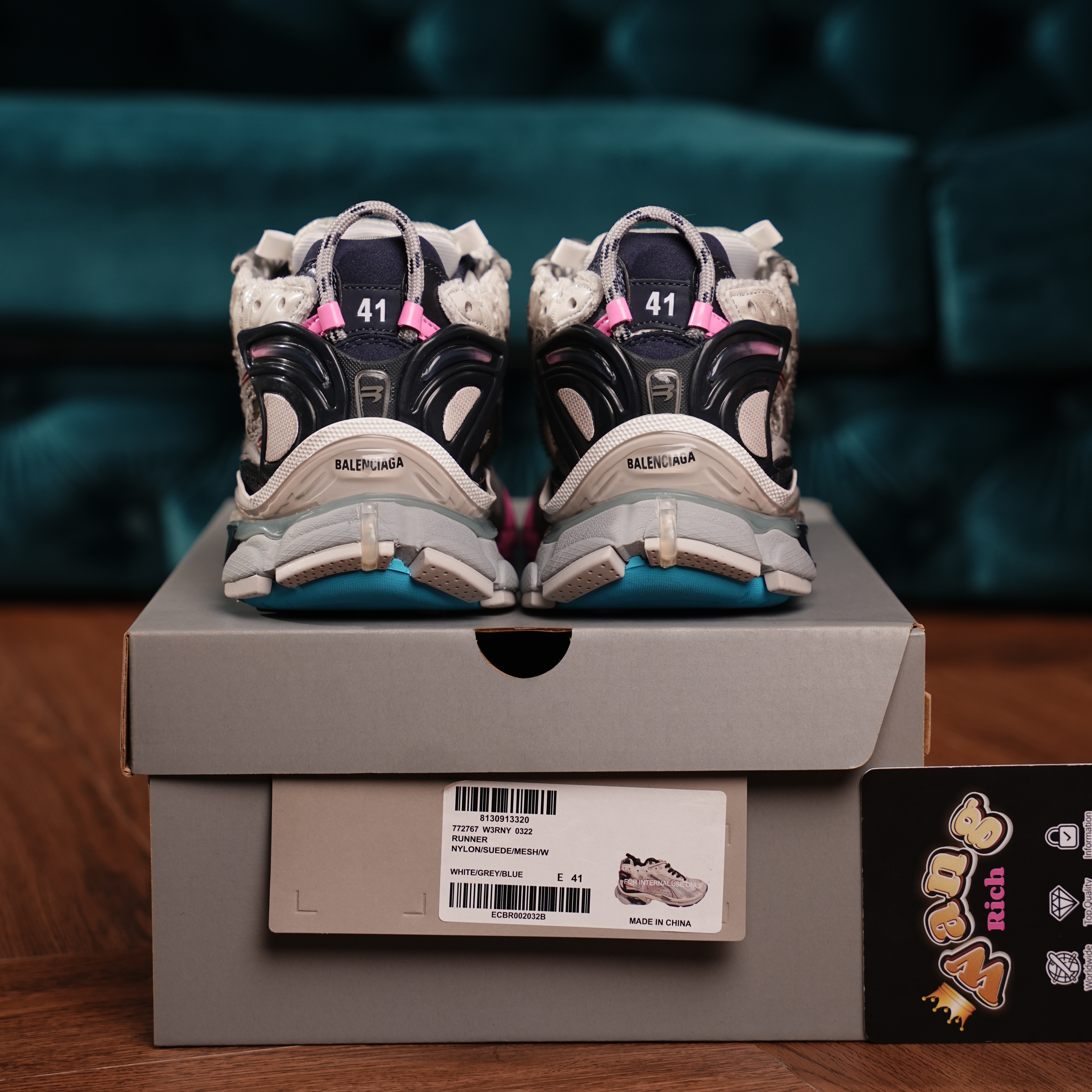 Balenciaga Runner Grey pink blue