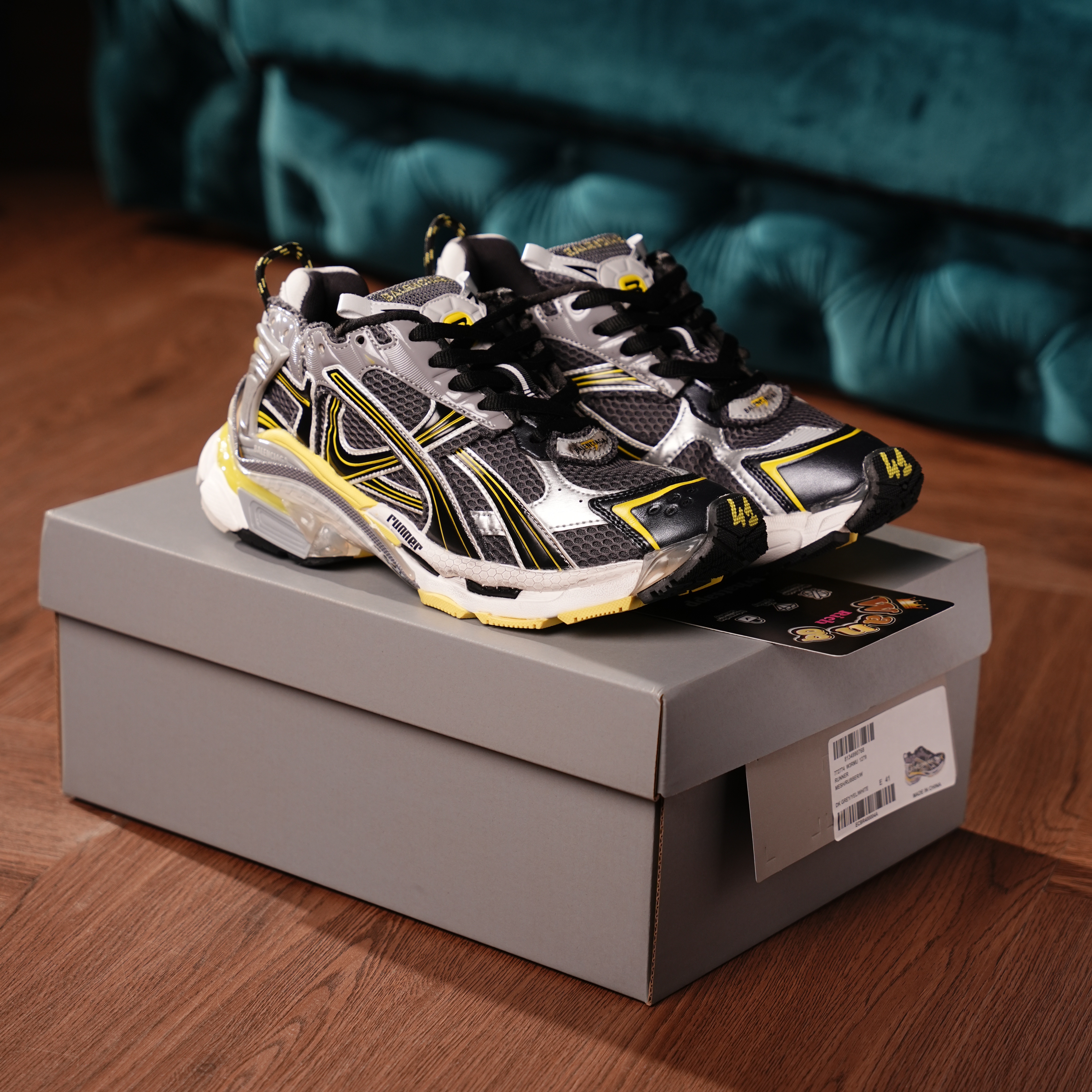 Balenciaga Runner Sneaker Grey Black Yellow