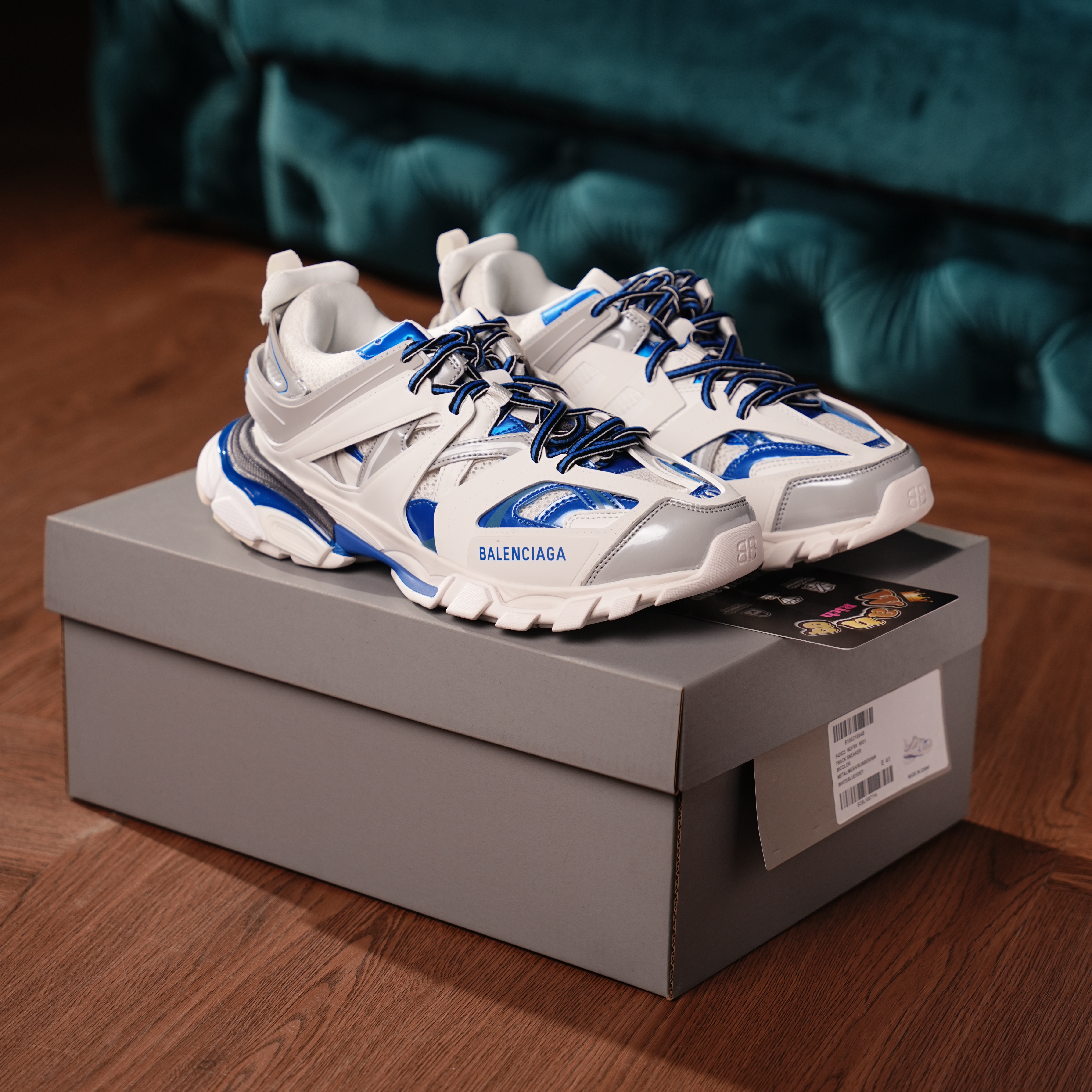 Balenciaga Track Sneaker White Grey Blue