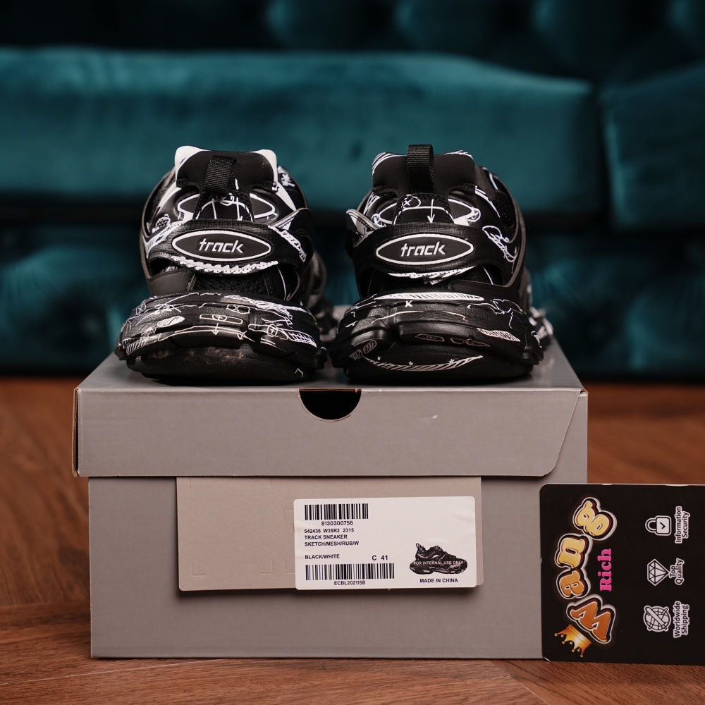 Balenciaga Track Black Black&White Painting