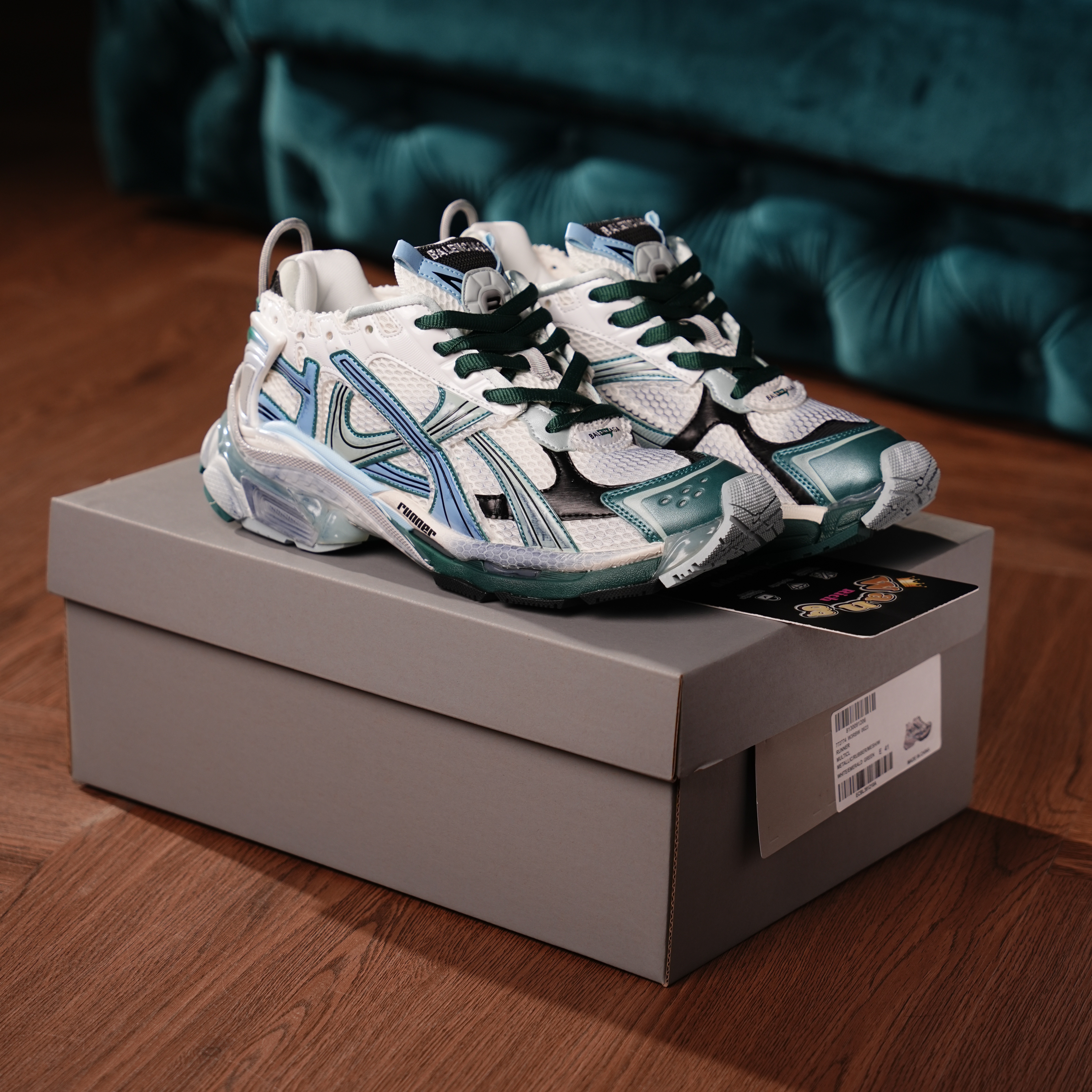 Balenciaga Runner Sneaker 'White Green Blue'