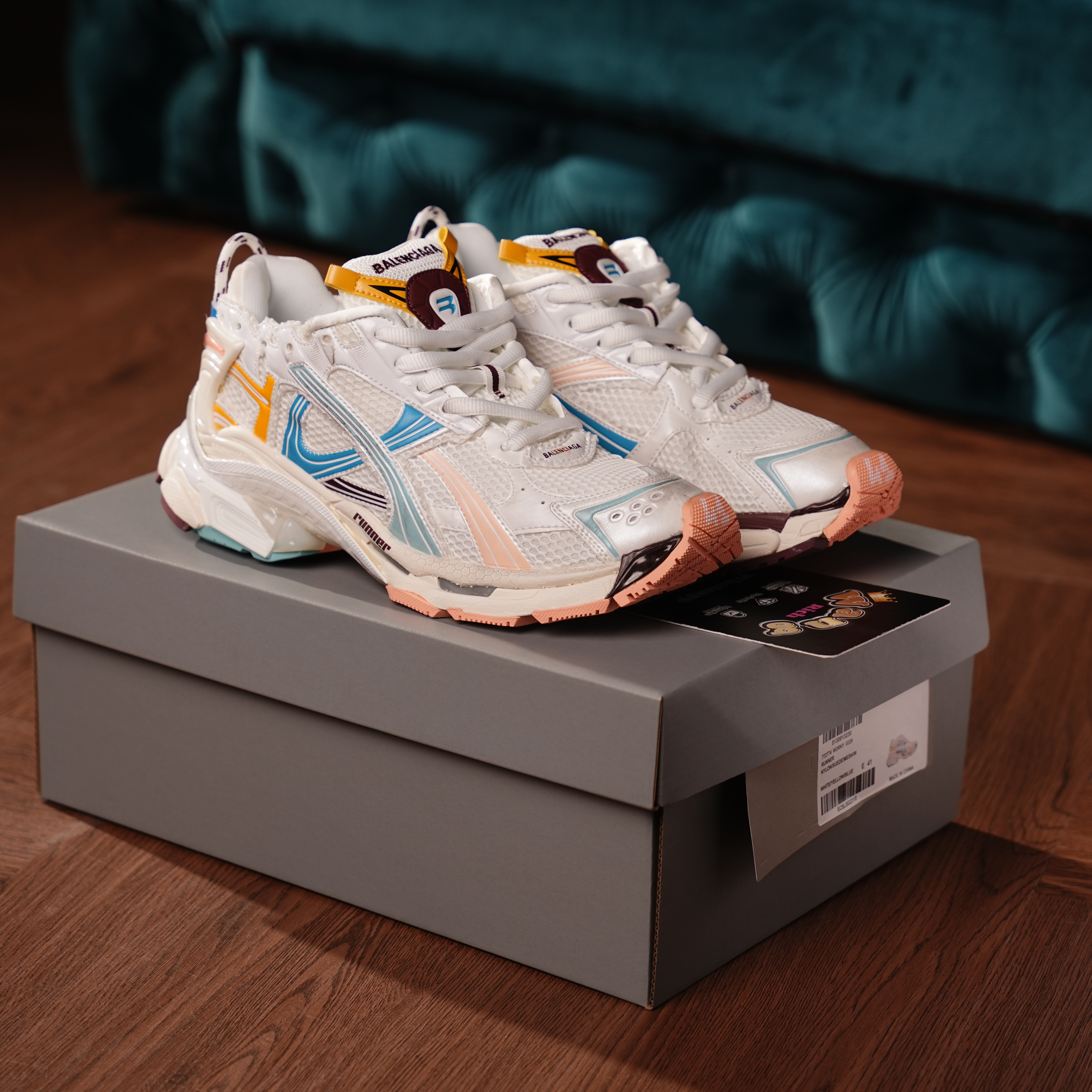 Balenciaga Runner White Yellow Blue