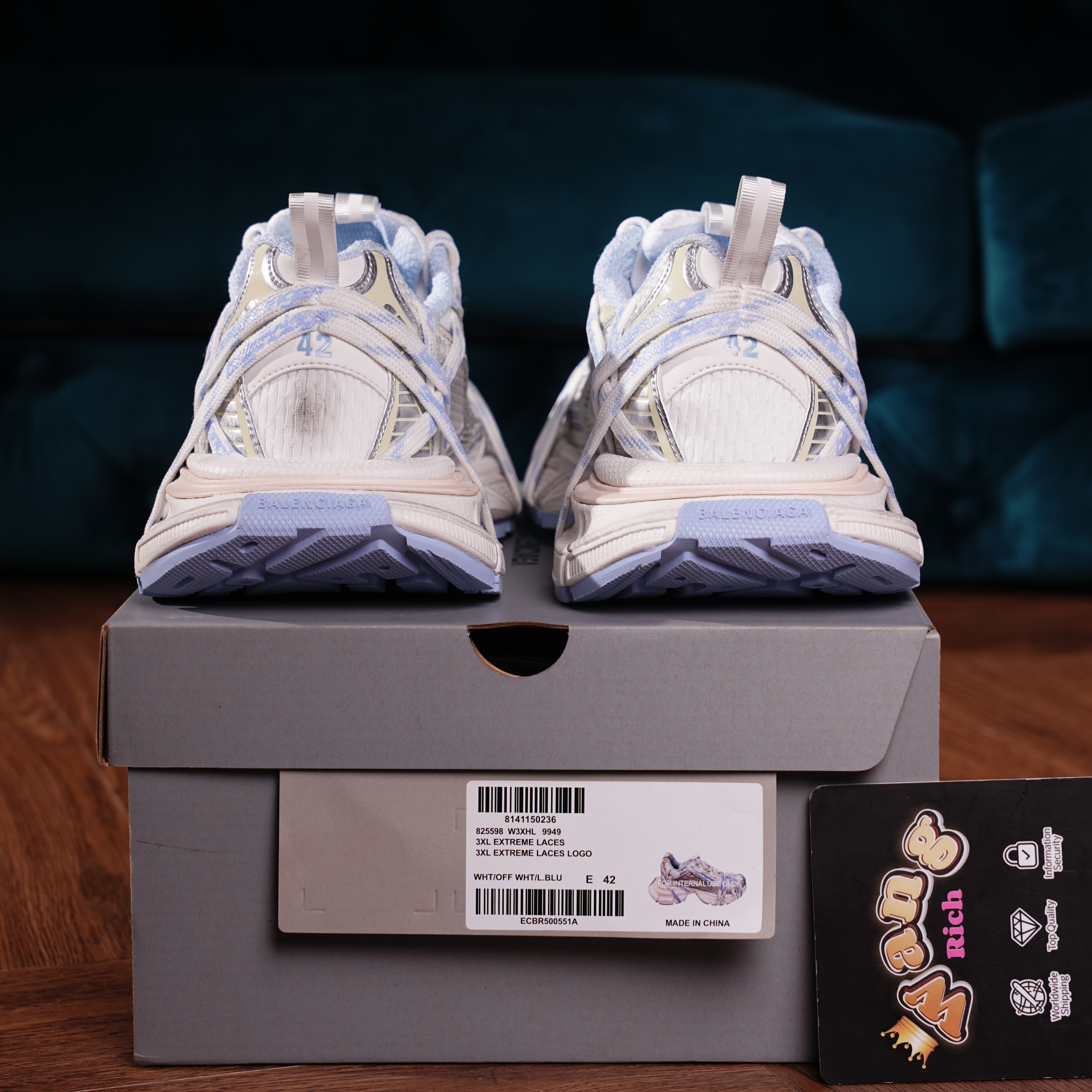 Balenciaga 3XL Extreme Laces White Blue