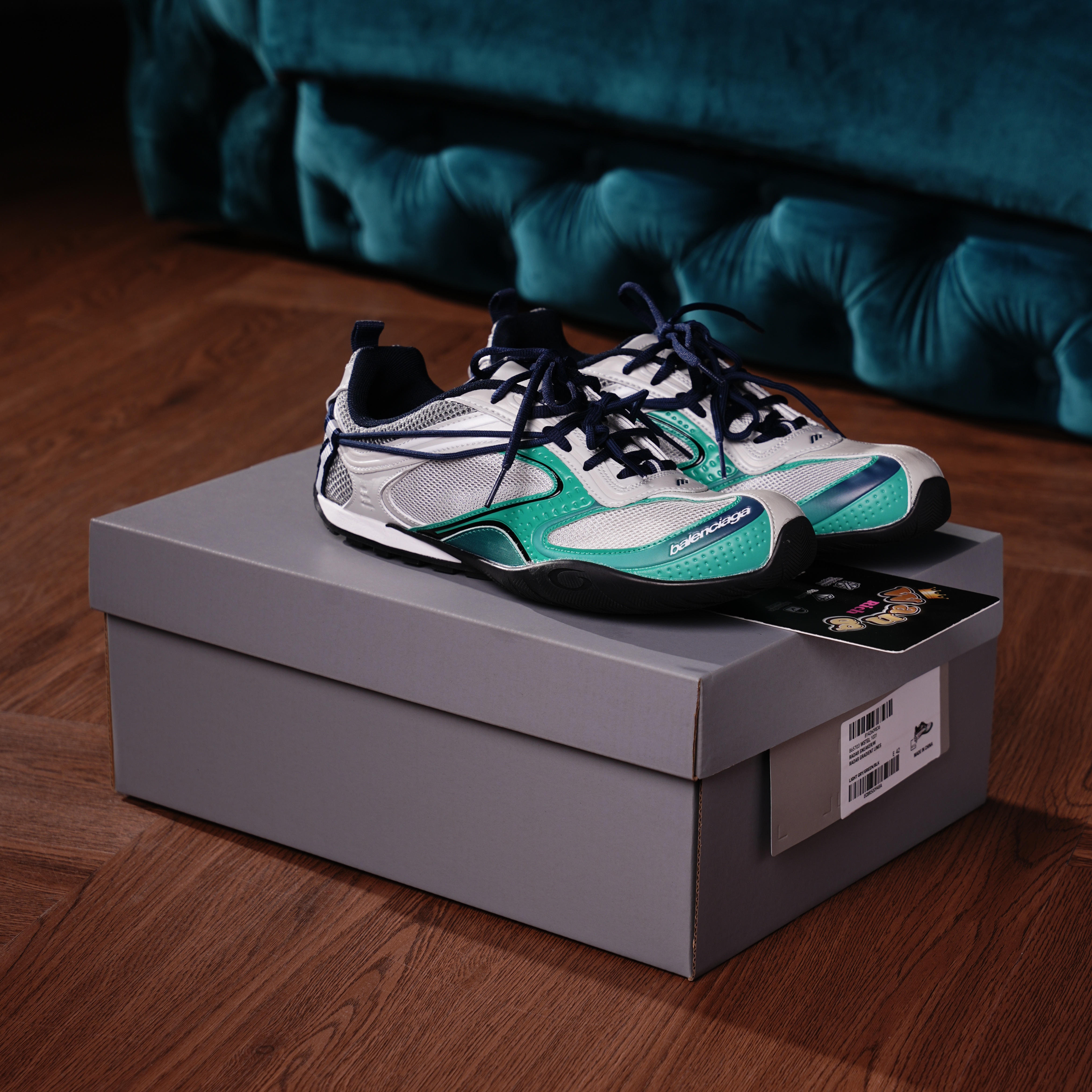 Balenciaga Radar Gradient Lines Light Grey Green Black