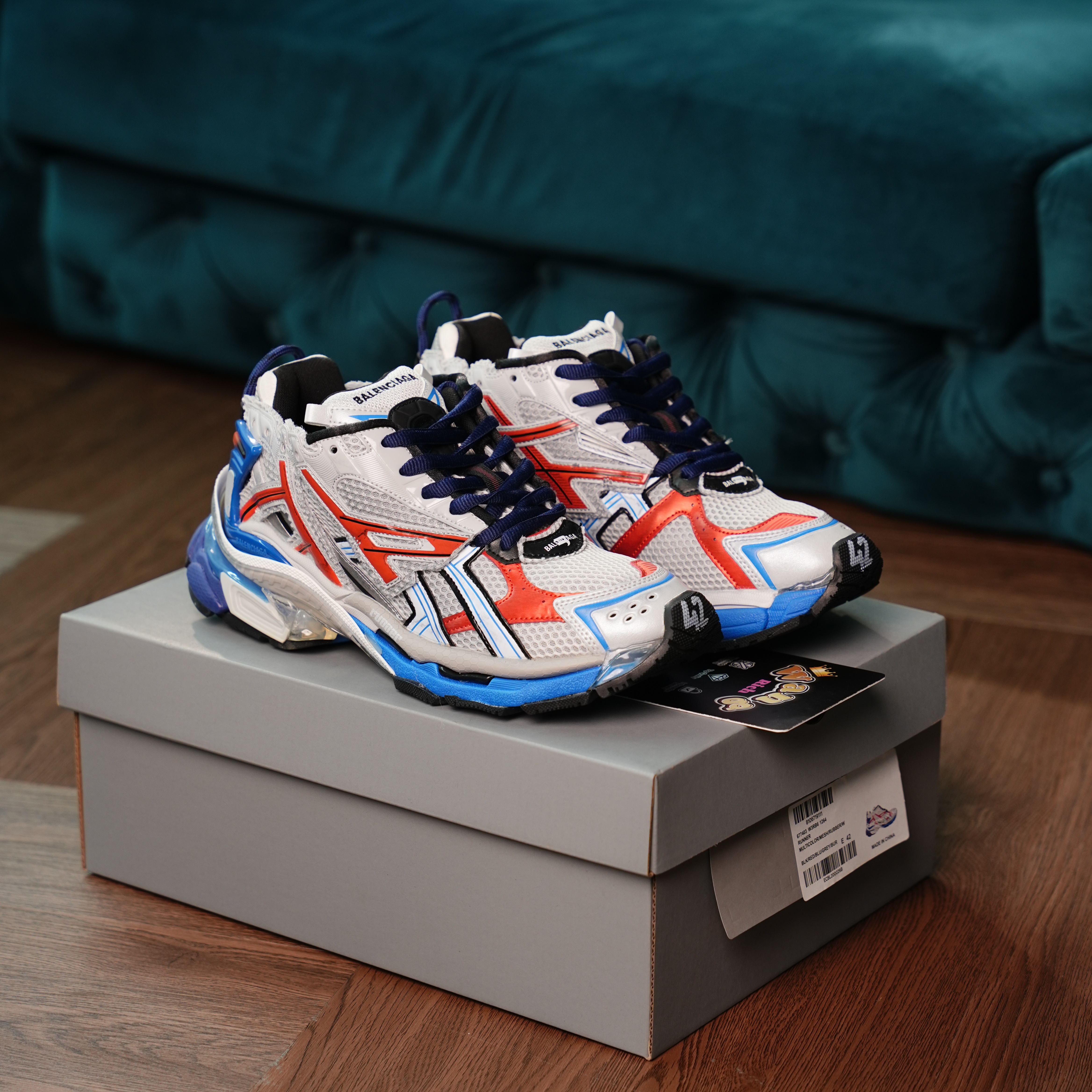 Balenciaga Runner White Blue Orange