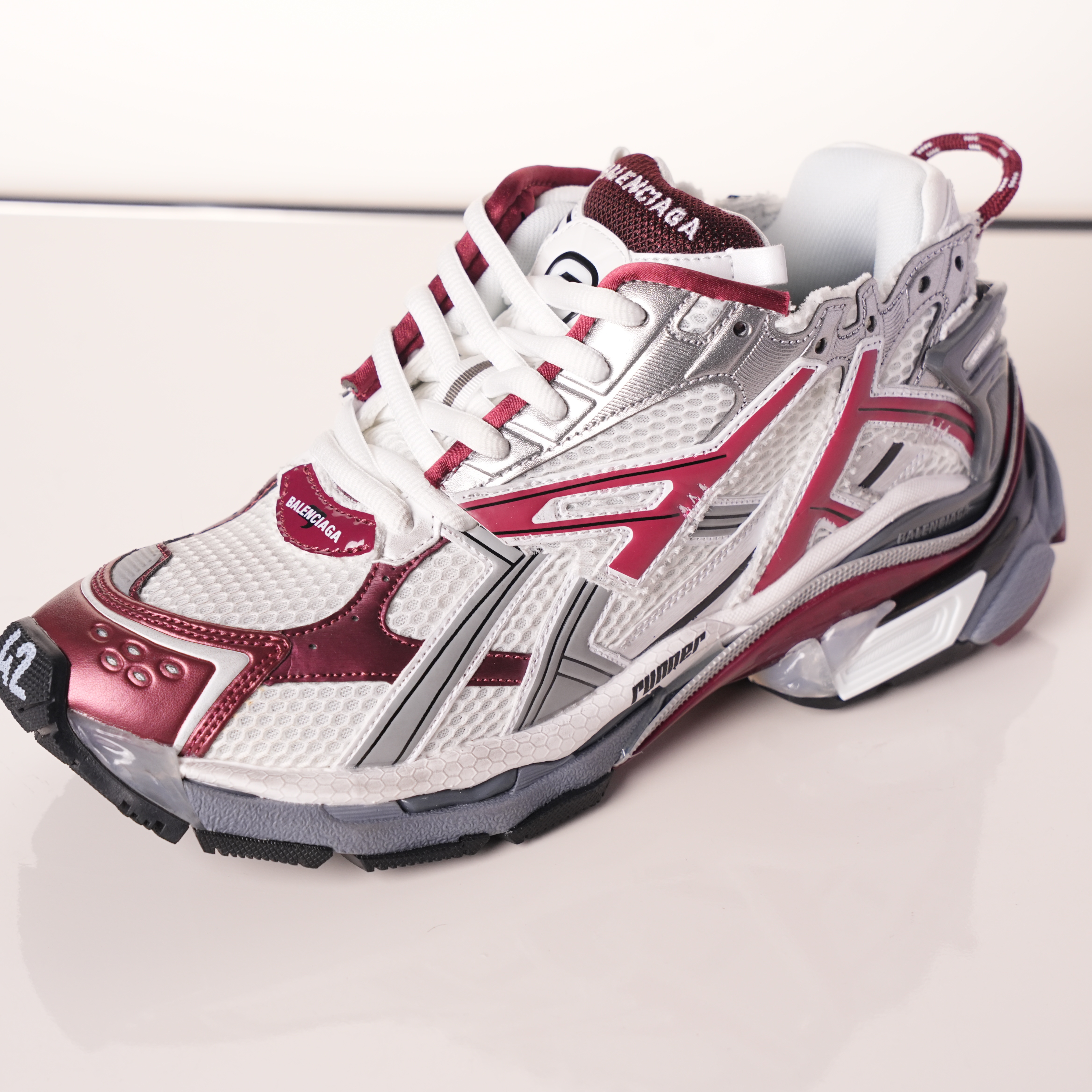 Balenciaga Runner White Wine Red