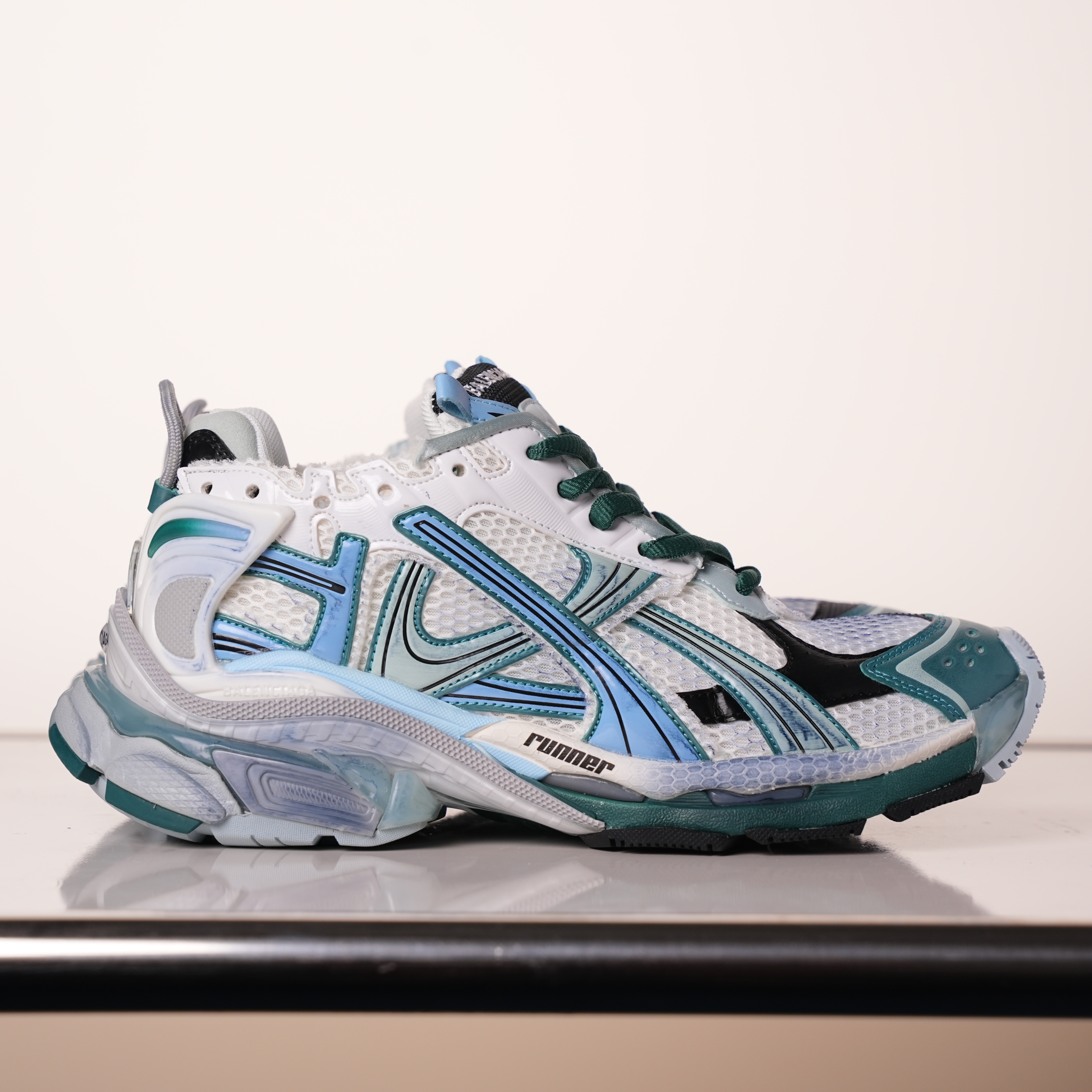 Balenciaga Runner Sneaker 'White Green Blue'