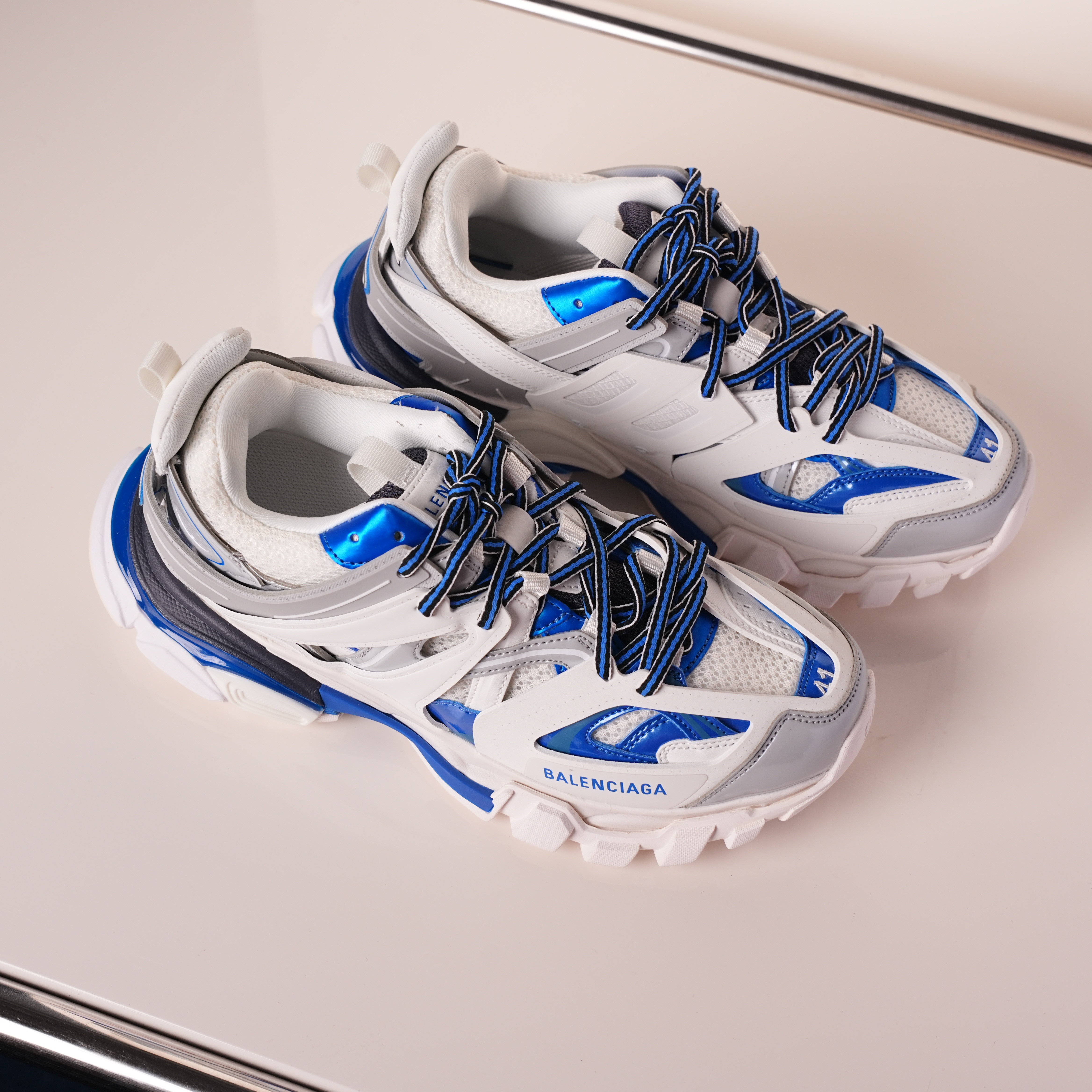 Balenciaga Track Sneaker White Grey Blue