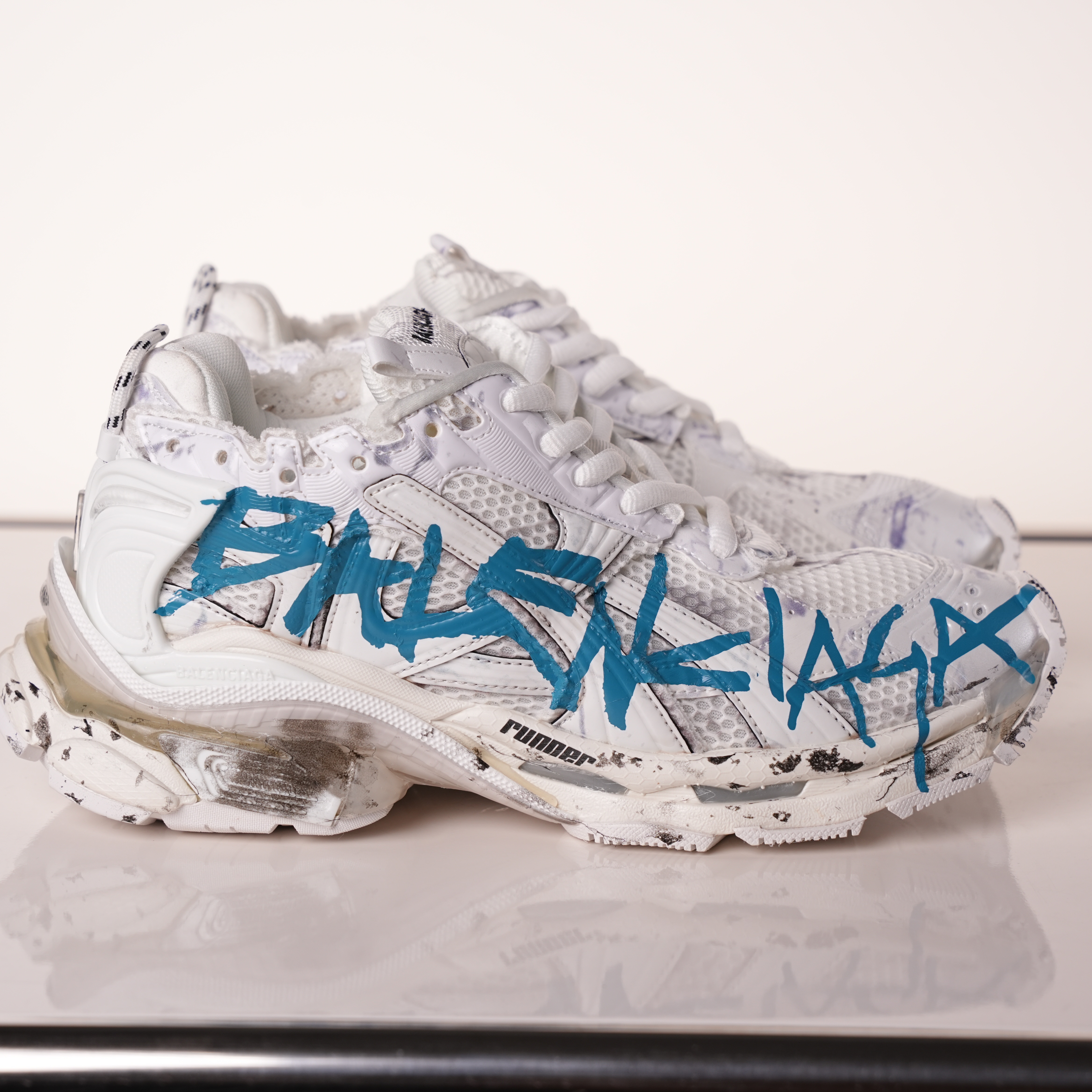 Balenciaga Runner Sneaker 'Graffiti - White Blue'