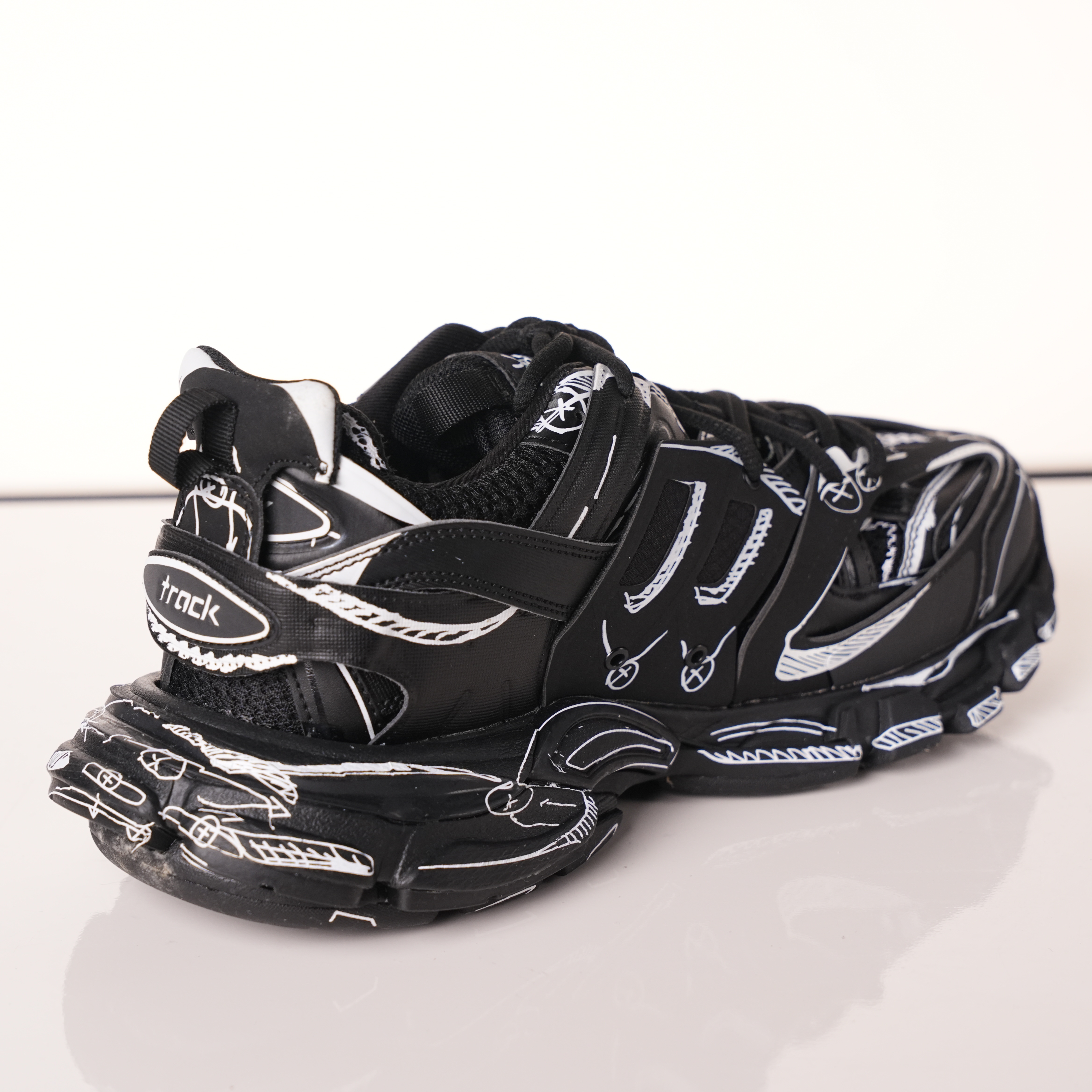 Balenciaga Track Black Black&White Painting