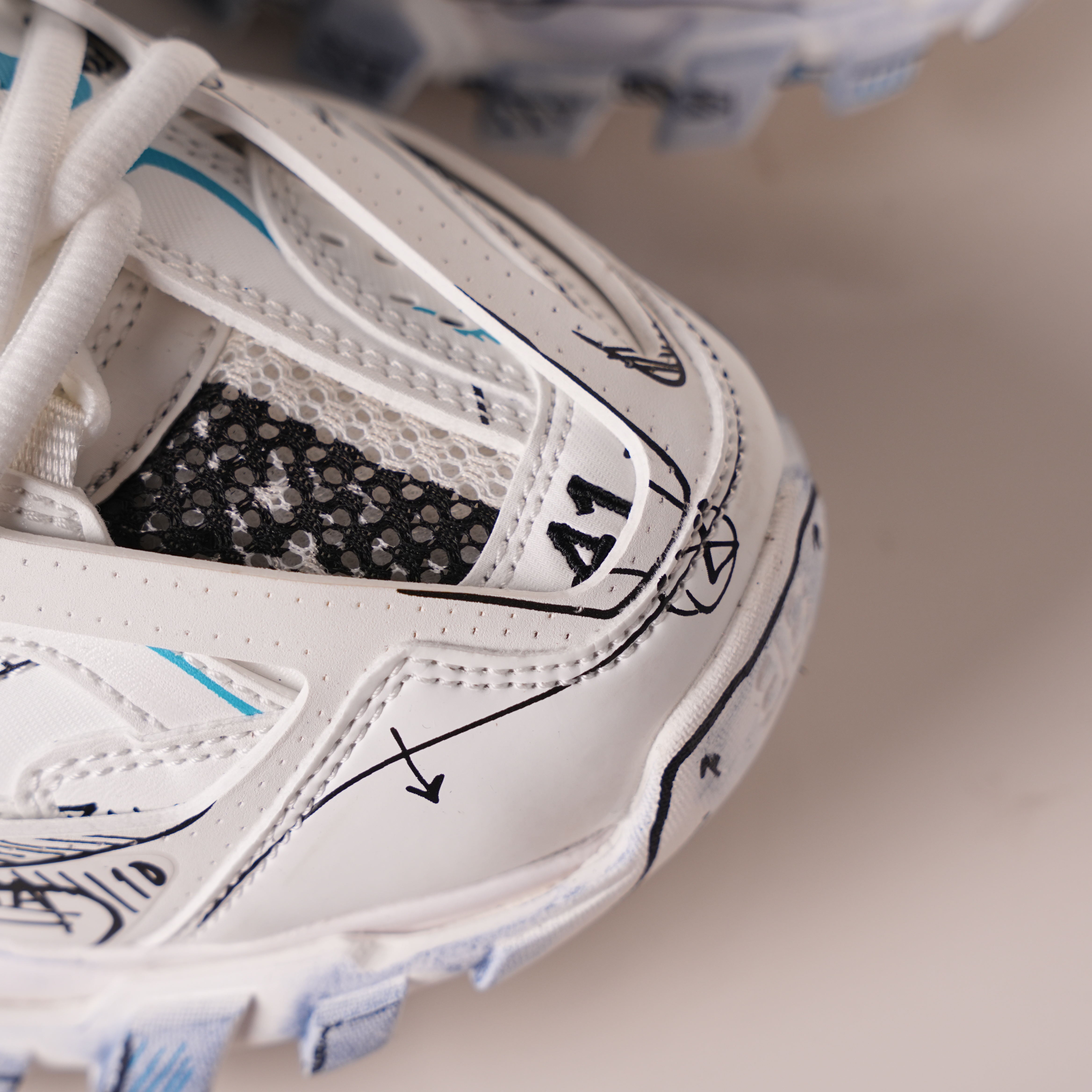 Balenciaga Track Graffiti White Black Blue