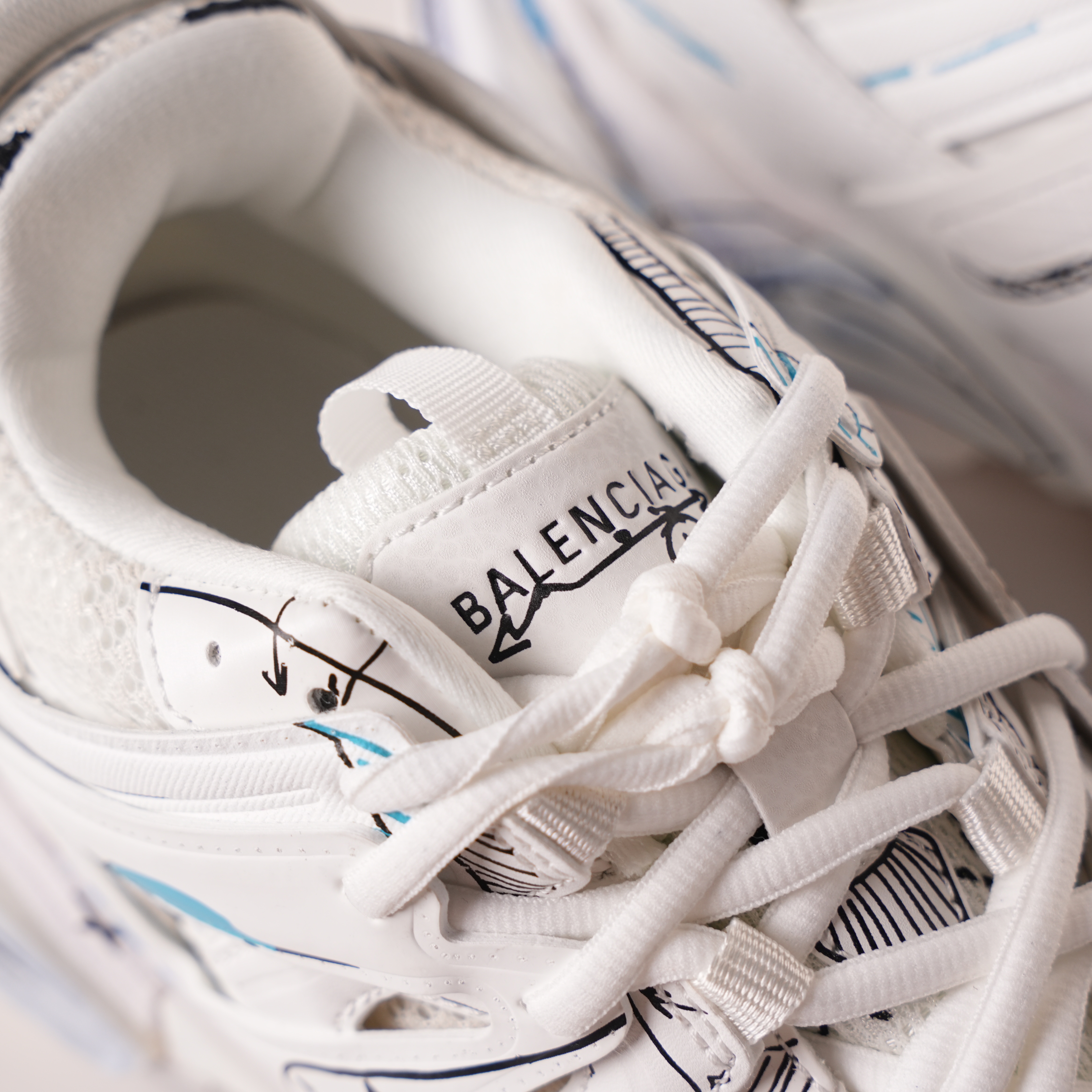 Balenciaga Track Graffiti White Black Blue