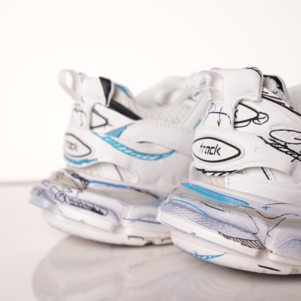 Balenciaga Track Graffiti White Black Blue